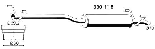 VEGAZ Marmitta centrale MS-485 VEGAZ MS-485 Scarico centrale MERCEDES-BENZ Sprinter 3.5-T Camion pianale/Telaio (W906) originali prezzo