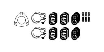 VEGAZ Monteringssats, avgassystem OA-218 VEGAZ OA-218 monteringssats avgassystem Kadett E Sedan (T85) pris