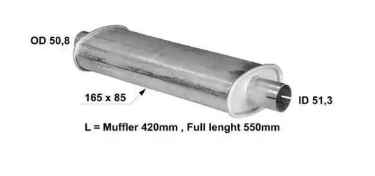 VEGAZ Zadny tlmic vyfuku, univerzalny US-555 US-555 Športový výfuk LANCIA MUSA VEGAZ