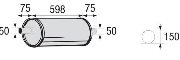 VEGAZ Vidējais izpl. gāzu trokšņa slāpētājs, Universāls US-684 US-684 Sporta izplūde DODGE CHARGER VEGAZ