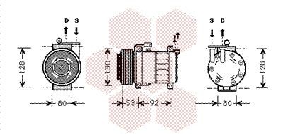 VAN WEZEL AC-kompressor 0100K009 AC pumpe VAN WEZEL Alfa Romeo GT 0100K009
