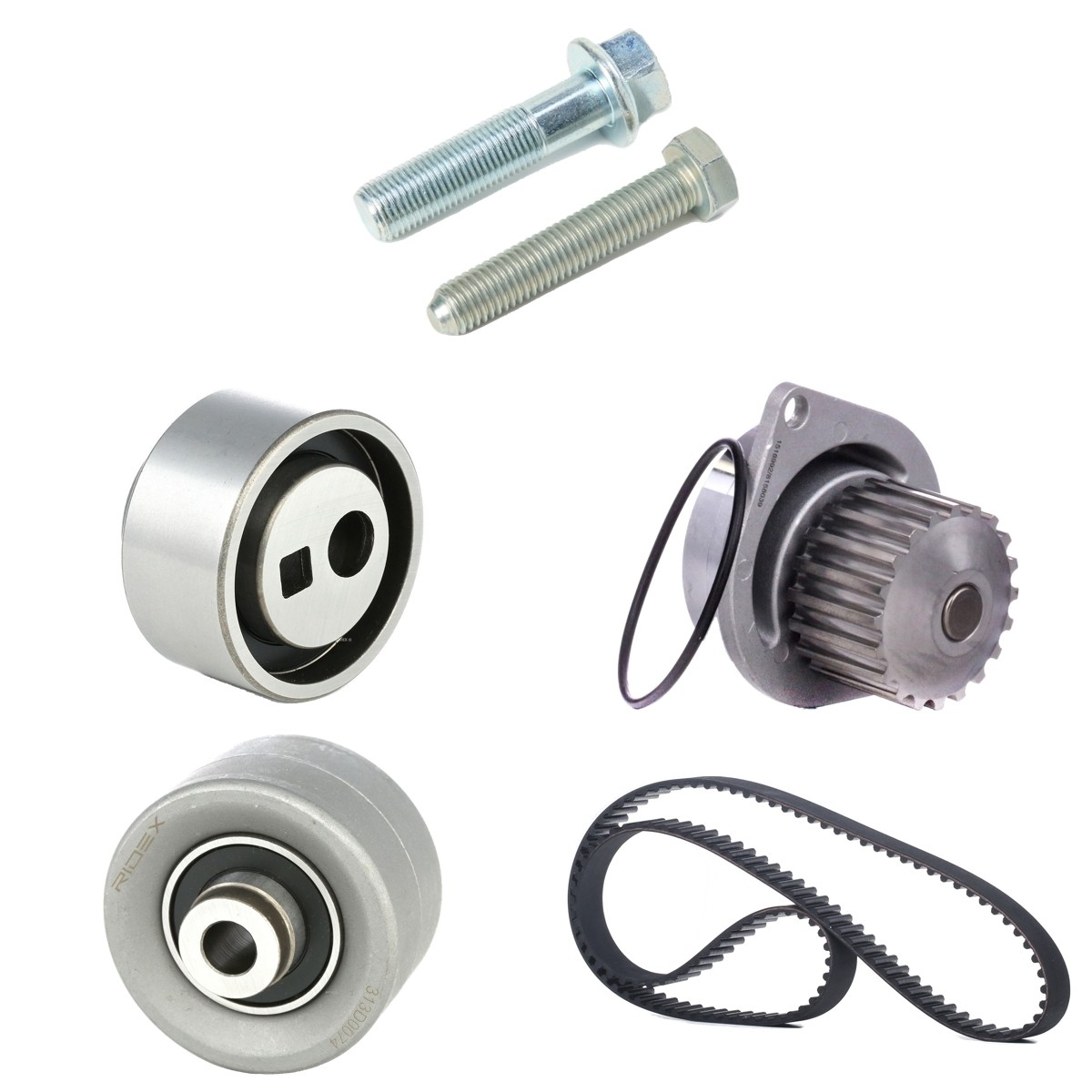 RIDEX Tandremssæt med vandpumpe 3096W0206 Vandpumpe + tandremssæt RIDEX PATROL 3096W0206 billig
