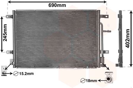 VAN WEZEL Kondenzátor klimatizácie 03005238 Chladič klimatizácie VAN WEZEL Ford USA F-350 03005238