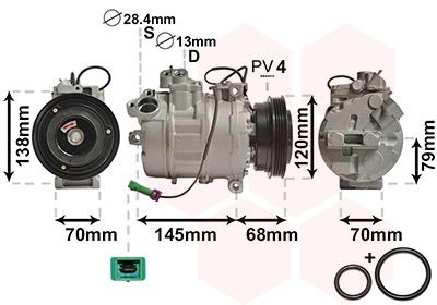 VAN WEZEL Klimakompressor 0300K011 AC Kompressor VAN WEZEL Volkswagen PASSAT 0300K011
