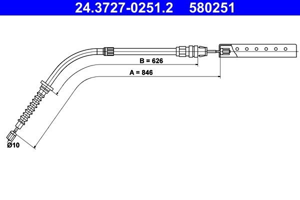 ATE Handbremsseil 24.3727-0251.2 24.3727-0251.2 ATE Handbremsseil Mini F56 Kosten