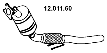 EBERSPÄCHER Katalysator 12.011.60 LAND ROVER katalytisk omvandlare EBERSPÄCHER 12.011.60
