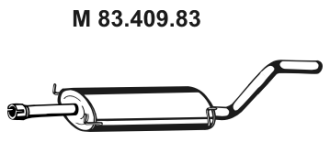 EBERSPÄCHER Midtre lydpotte 83.409.83 EBERSPÄCHER Mellomlyddemper DODGE 83.409.83