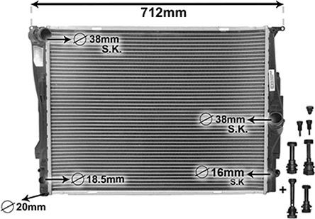 VAN WEZEL Radiaator, mootorijahutus 06002303 VAN WEZEL 06002303 Jahutusradiaator 3 Cabrio (E46) originaal hind