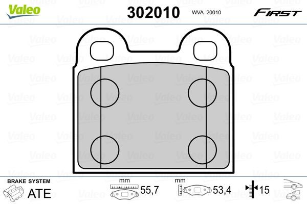 VALEO Plaquettes de frein 302010 Volvo 440 K Plaquette de frein sport VALEO 302010