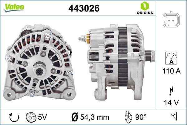 Alternatore VALEO 443026 VALEO NEW ORIGINAL PART 443026 Dinamo Renault LOGAN 2006