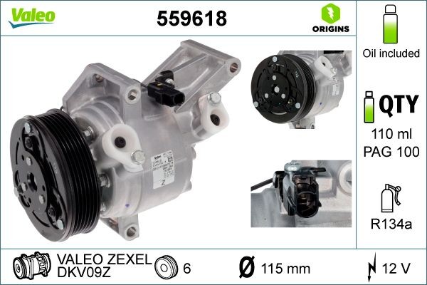 VALEO Air conditioning compressor 559618 VALEO 559618 genuine Mazda Xedos 9 ac compressor price