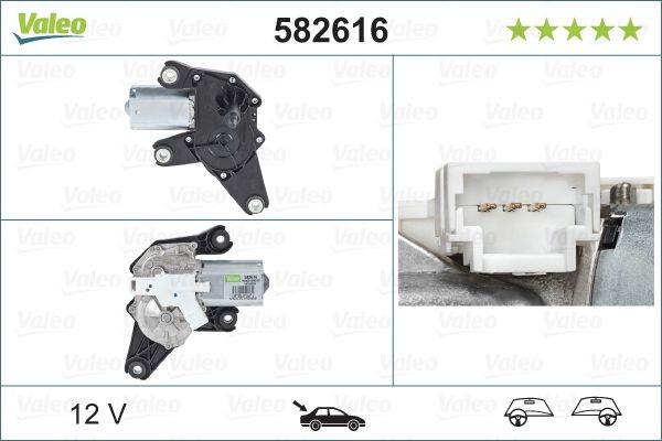 VALEO Pyyhkijän moottori 582616 582616 VALEO Pyyhkimen moottori RENAULT TWINGO