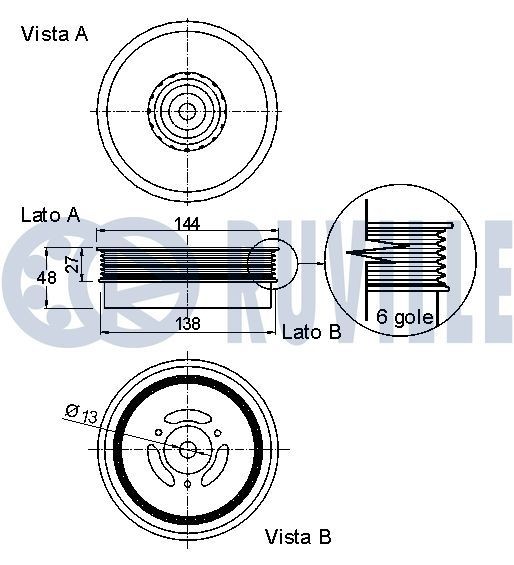 RUVILLE Piekare, Tilta sija 985731 985731 RUVILLE Piekare tilta sija Volkswagen lēti