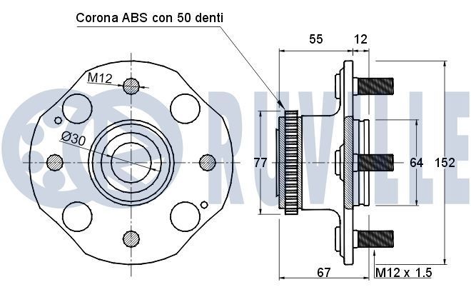 RUVILLE Kinnitus, stabilisaator 986643 Stabilisaatori puksid RUVILLE Mercedes-Benz 124. Seeria 986643
