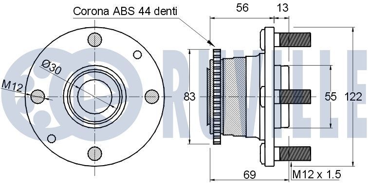 RUVILLE Stabilisatorstang rubber 986646 RUVILLE Lagerbus stabilisator MERCEDES-BENZ 986646