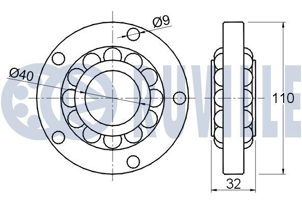 RUVILLE Suspensão, braço oscilante 988407 Apoio caixa do rolamento da roda RUVILLE Dacia SANDERO 988407