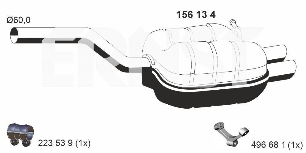 ERNST Endschalldämpfer 156134 Endschalldämpfer ERNST SsangYoung KYRON 156134