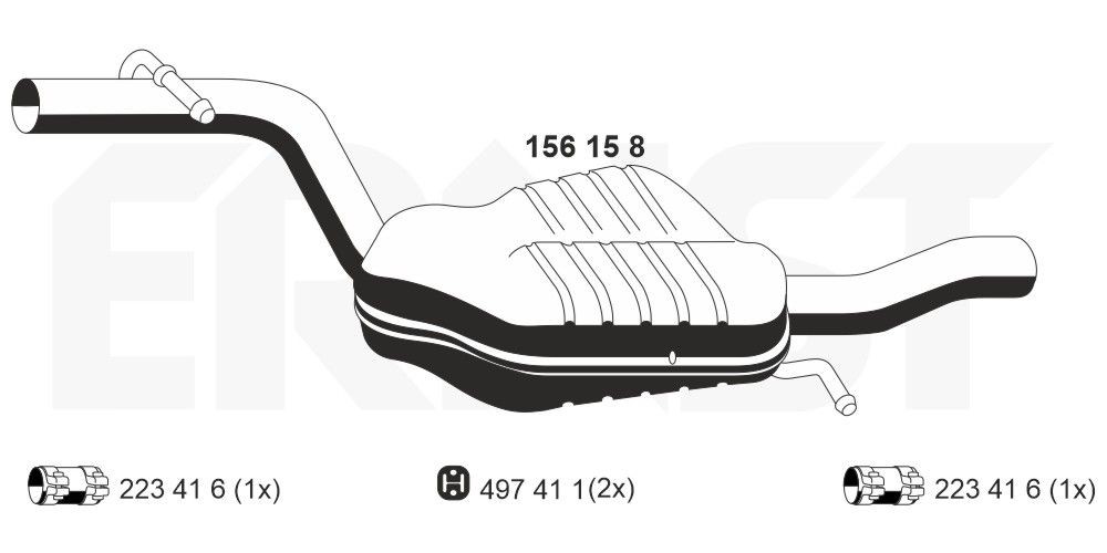ERNST Marmitta centrale 156158 ERNST 156158 Marmitta centrale