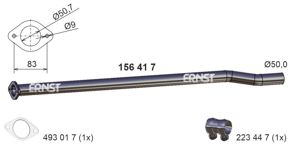 ERNST Udstødningsrør 156417 ERNST 156417 Udstødningsrør