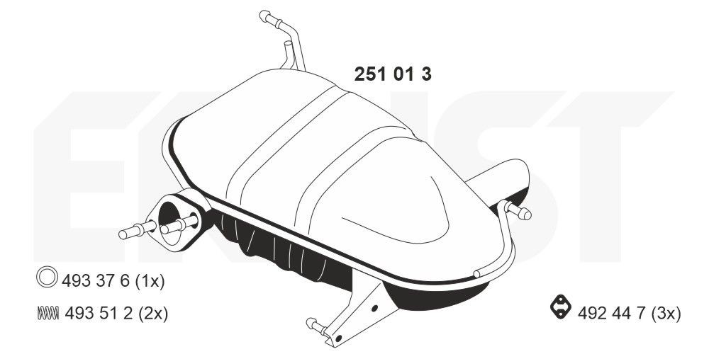 ERNST Rear silencer 251013 ERNST 251013 genuine BMW E81 exhaust silencer price