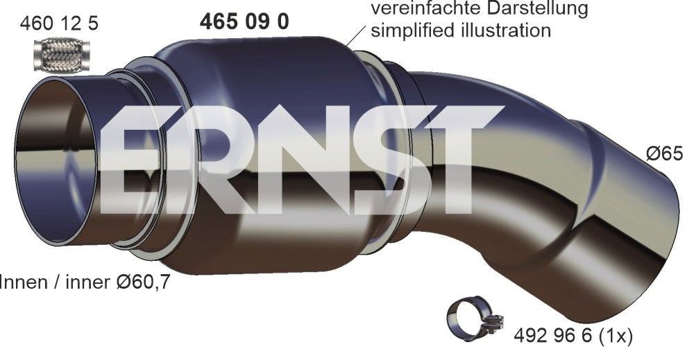 ERNST Korjausputki, katalysaattori 465090 BMW Katalysaattori ERNST 465090
