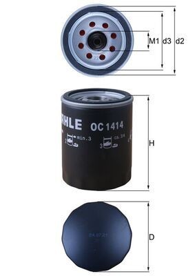 KNECHT Oliefilter OC 1414 OC 1414 Oliefilter KNECHT DODGE CHALLENGER