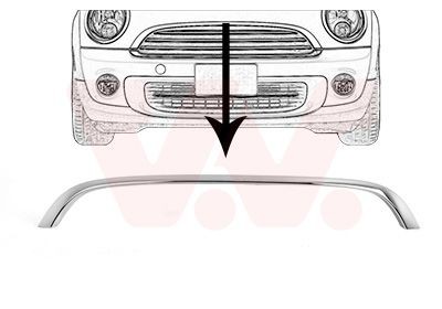 VAN WEZEL Ozdobná / ochranná liżta mrieżky chladiča 0508518 VAN WEZEL 0508518 Ozdobná / ochranná liżta mrieżky chladiča