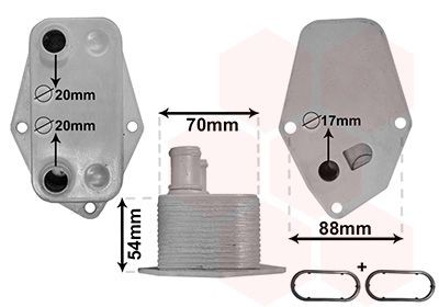 VAN WEZEL Oliekøler, motorolie 06003557 Oliekøler BMW E39 06003557 VAN WEZEL