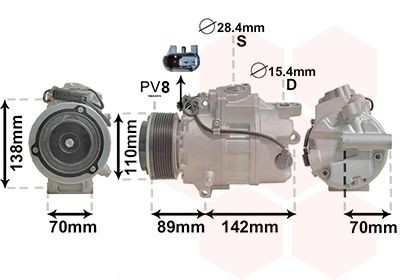 VAN WEZEL Klimakompressor 0601K707 0601K707 Klimakompressor VAN WEZEL JEEP COMPASS