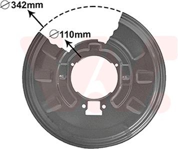 Lamiera paraspruzzi disco freno VAN WEZEL 0649374 VAN WEZEL 0649374 Protezione disco freno anteriore (sinistra e destra) BMW X3 2009