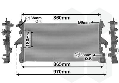 VAN WEZEL Radiatore motore 09012705 09012705 costo Radiatore FIAT LINEA VAN WEZEL