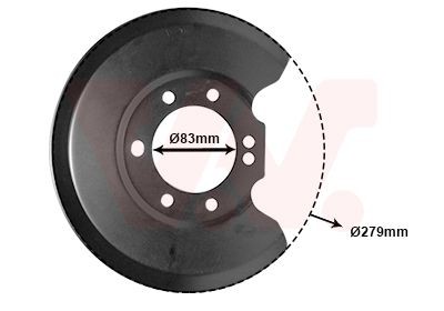 VAN WEZEL Ankerplaat remschijf 1825374 1825374 Ankerplaten FORD MONDEO VAN WEZEL