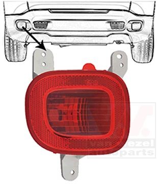 Luz de nevoeiro traseira VAN WEZEL 2128929 VAN WEZEL 2128929 Luz de nevoeiro traseira JEEP WRANGLER 2009