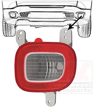 VAN WEZEL Achteruitrijlicht 2128930 Achteruitrijlichten PEUGEOT VAN WEZEL 2128930