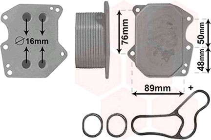 VAN WEZEL Engine oil cooler 40003400 FIAT STILO VAN WEZEL oil cooler 40003400