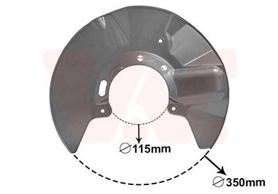 VAN WEZEL Έλασμα πιτσιλίσματος, δισκόπλακα 5897371 VAN WEZEL 5897371 Λαμαρινένιο προστατευτικό VW T5 Φορτηγό πλατφόρμα τιμες