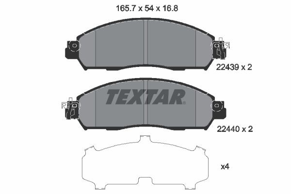 TEXTAR Pastilhas de travão 2243901 TEXTAR 2243901 Pastilhas de travão