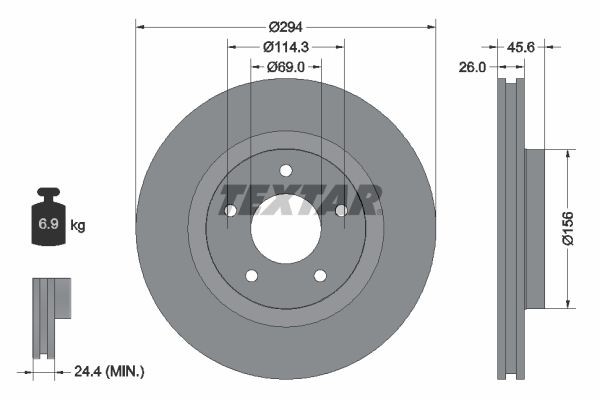 TEXTAR Piduriketas 92184405 92184405 PRO+ Sport pidurikettad PEUGEOT 508 TEXTAR