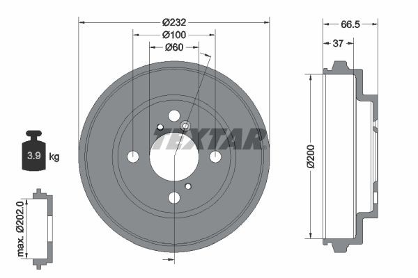 TEXTAR Bromstrumma 94044300 TEXTAR 94044300 Bromstrumma MAZDA 323 original