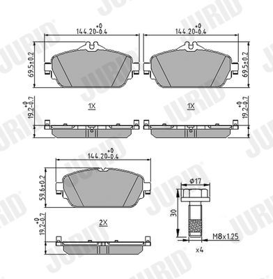 JURID Remblokken 573671J 573671J Remblokset MERCEDES-BENZ CLK JURID
