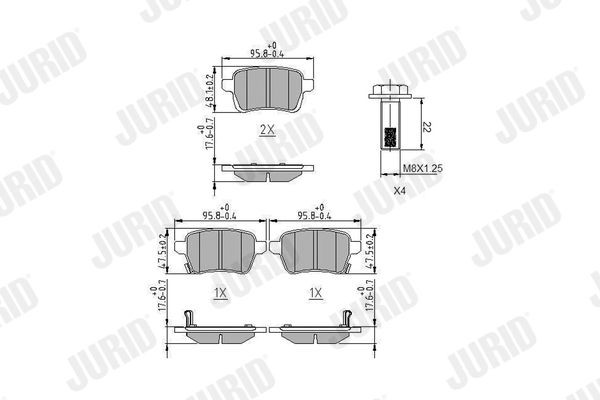 JURID Kit pastiglie freni 573689J 573689J costo Pastiglie dei freni FIAT RITMO JURID