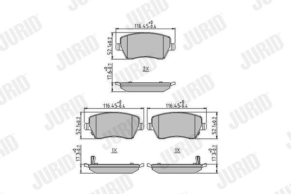 JURID Τακάκια φρένων 573770J Αγωνιστικά τακάκια JURID LEAF 573770J φθηνά