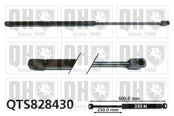 QUINTON HAZELL Bagklapsdæmper QTS828430 Gasdæmper bagklap QUINTON HAZELL OPEL QTS828430