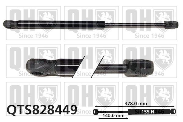 QUINTON HAZELL Ammortizzatore pneumatico cofano motore QTS828449 QUINTON HAZELL QTS828449 Ammortizzatori cofano Citroen Nemo Van originale prezzo