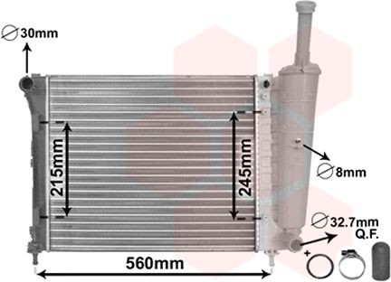 VAN WEZEL Radiador, arrefecimento do motor 17002345 VAN WEZEL Radiador FIAT *** IR PLUS *** 17002345