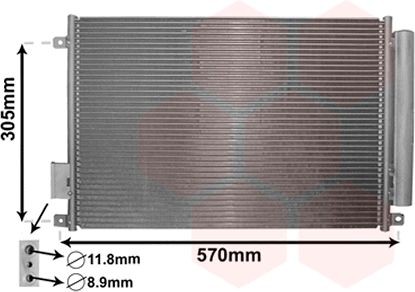 Condensador, ar condicionado VAN WEZEL 17005347 VAN WEZEL 17005347 Condensador de ar condicionado FIAT PANDA 2002