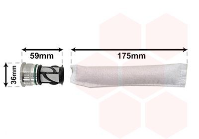 VAN WEZEL Tørker, klimaanlegg 1700D344 Tørkefilter ac Fiat 169 1700D344 VAN WEZEL