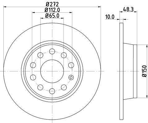 MINTEX Bremsscheibe MDC2205C Bremsscheibe MINTEX Skoda KODIAQ MDC2205C