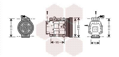VAN WEZEL Κομπρεσέρ air condition 1700K041 1700K041 Κομπρεσέρ VAN WEZEL FIAT STILO