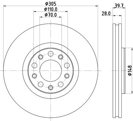 MINTEX Bremseskive MDC2823C MDC2823C Bremseskiver ALFA ROMEO 166 MINTEX